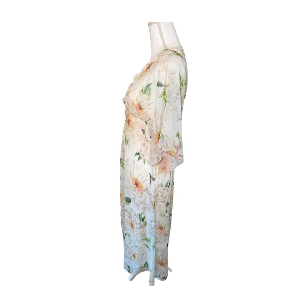 Farm Rio Dahlia Floral Crochet Trim Maxi Dress, Size XS - Picture 2 of 4